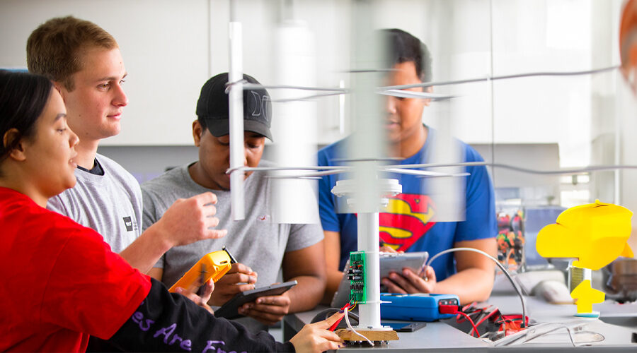 Students in a lab.