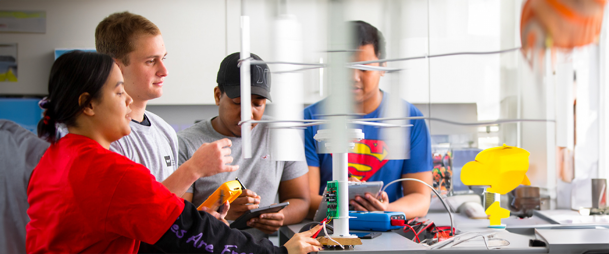 Students in a lab.